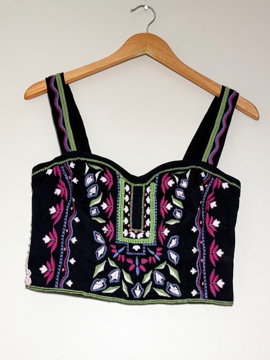 Anthropologie Tops - Anthropologie Embroidered Crop Tank